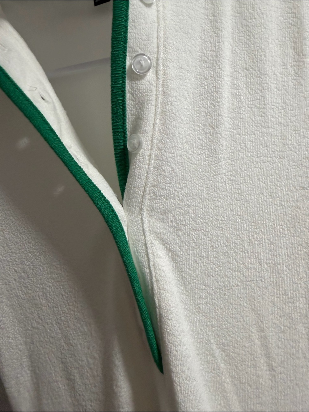 Lulus Inevitable Charm White and Green Terry Knit Collared Mini Dress - Picture 9 of 10
